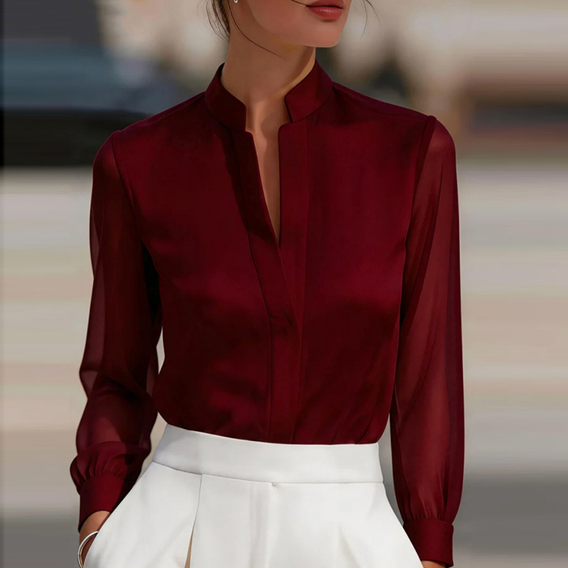 New Mesh See Through Fashion S - Silk Blouse 评论和价格