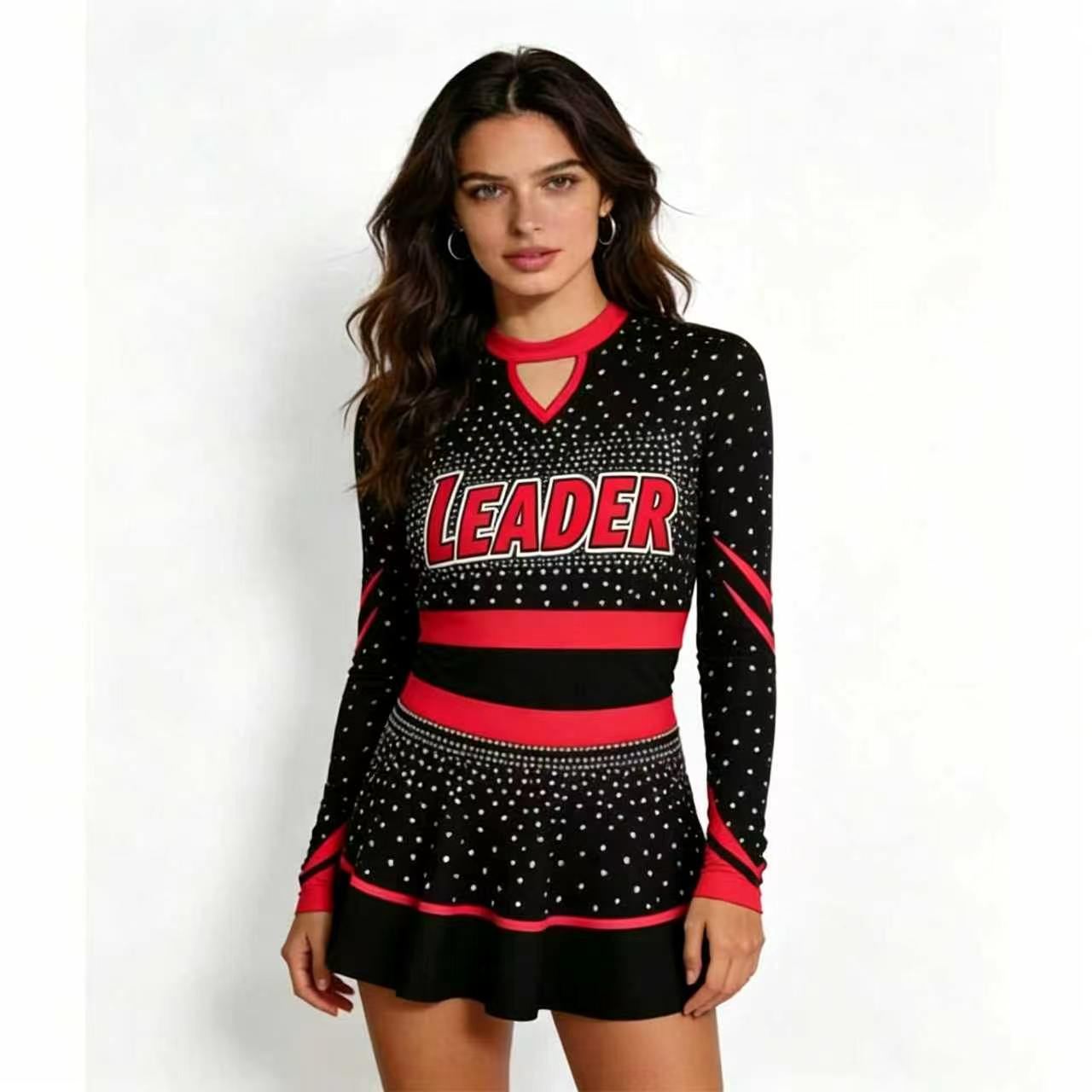 Sparkly Rhinestone Cheerleadin - Women'S Red Formal Wear 评论和价格