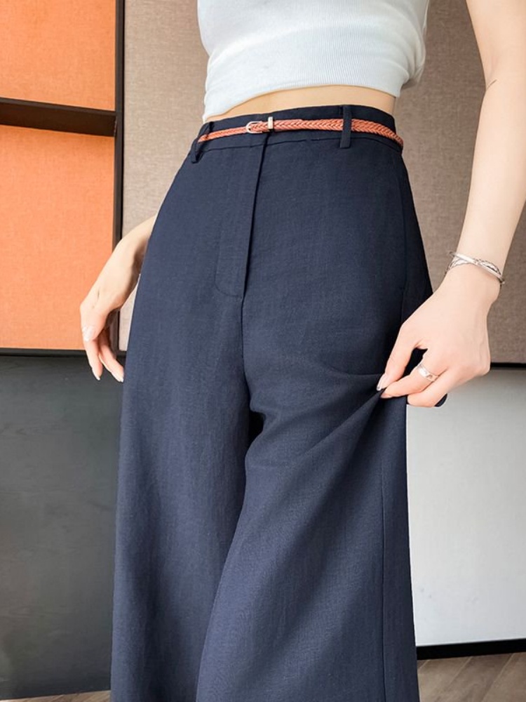 High Waist Narrow Cut Linen Co - Tailored Trouser Wide 评论和价格