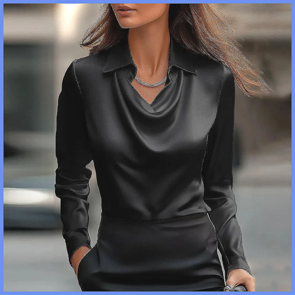 Vintage Satin Blouse Women Lon - Silk Blouse 评论和价格